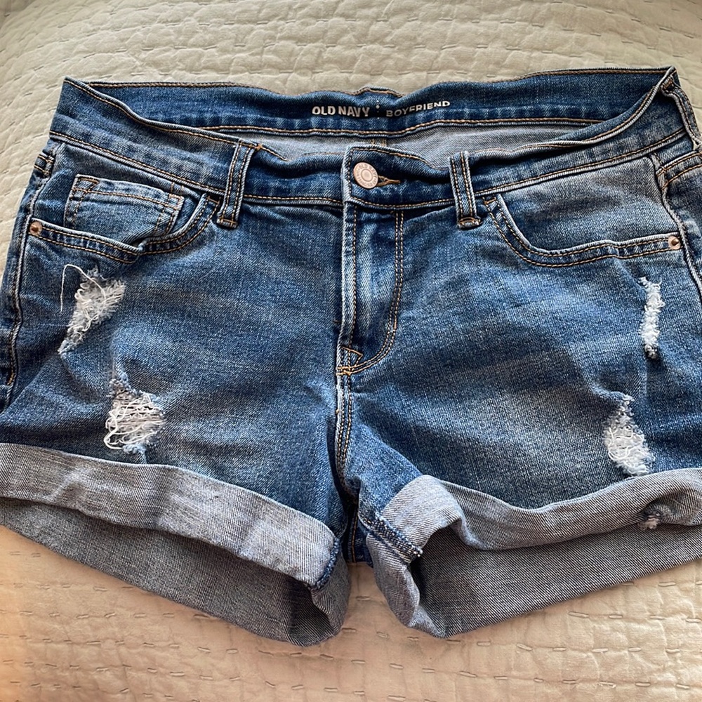 Old Navy Boyfriend denim cuffed shorts